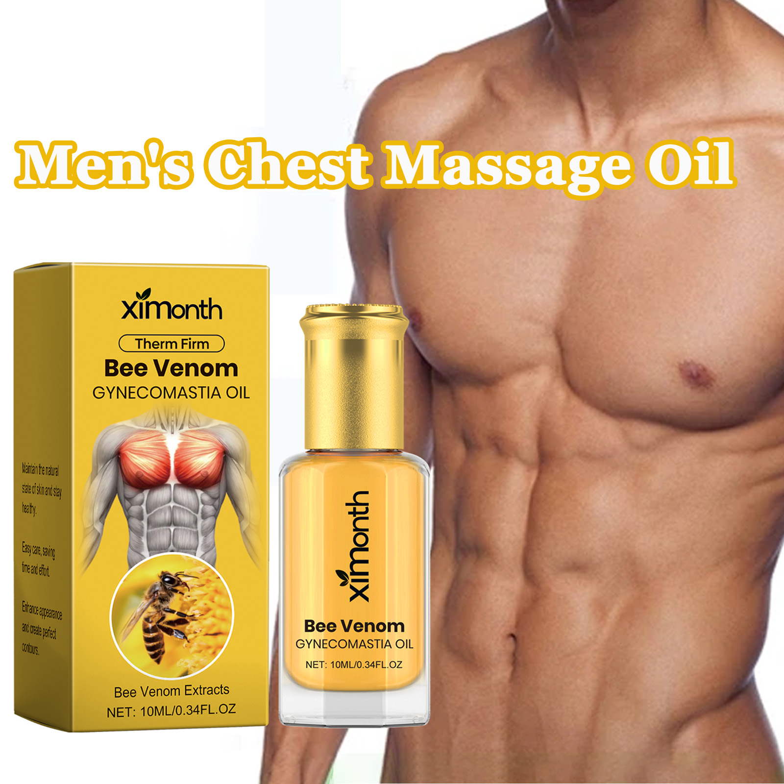 Bee Venom Men's Chest Massage  - Body Oil review and price