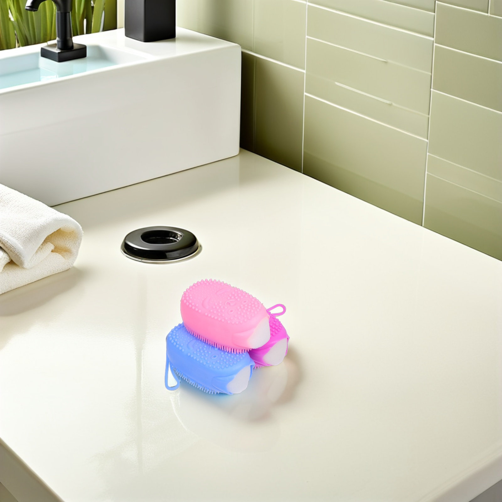3 Pcs Exfoliating Sponge Body  - Body Brush review and price